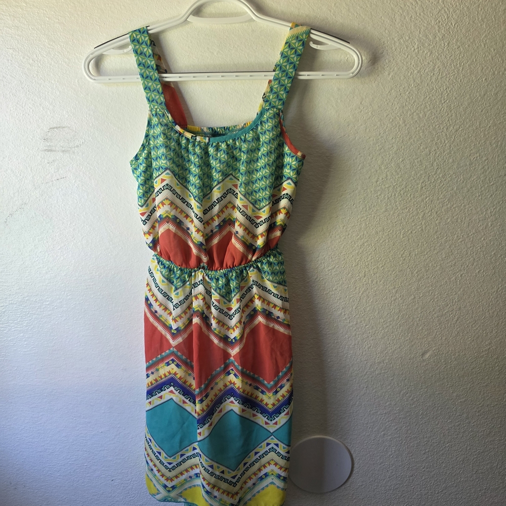 Colorful Chevron Patterned Dress